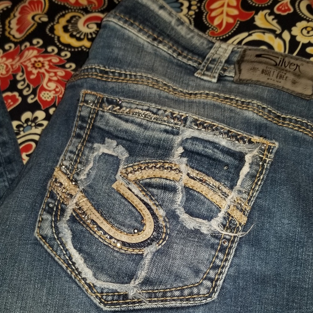 40%OFF😇MidSlimBoot😍Silver Jeans🤩